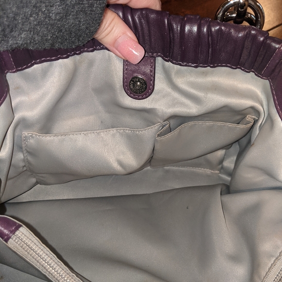 Coach Ashley Pleated Satchel in Purple Leather - Picture 11 of 16